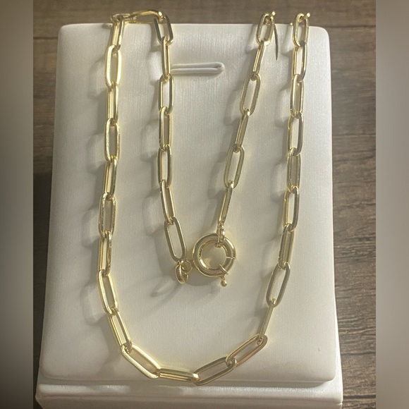Real 18K Gold Paperclip Chain - Picture 2 of 4